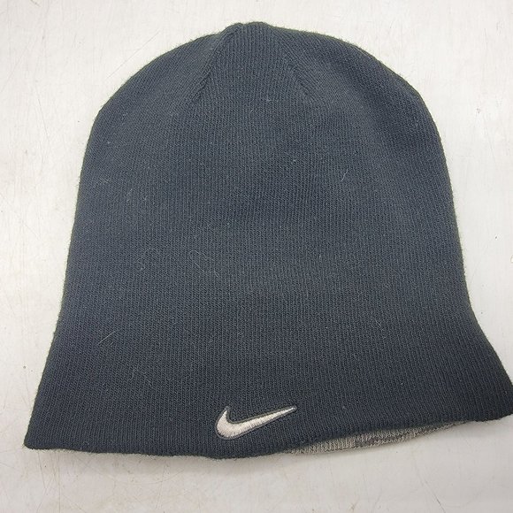 Nike Trojans Reversible Beanie Black Gray Large Logo Warm Winter Cold Casual - Picture 2 of 4
